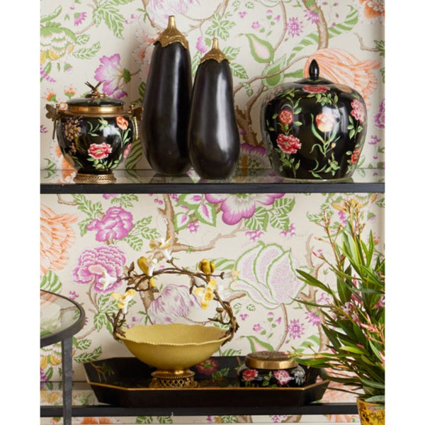 Bowl with Bronze Handle and Flowers