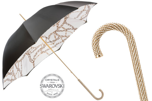 Black Umbrella with Chains Printed