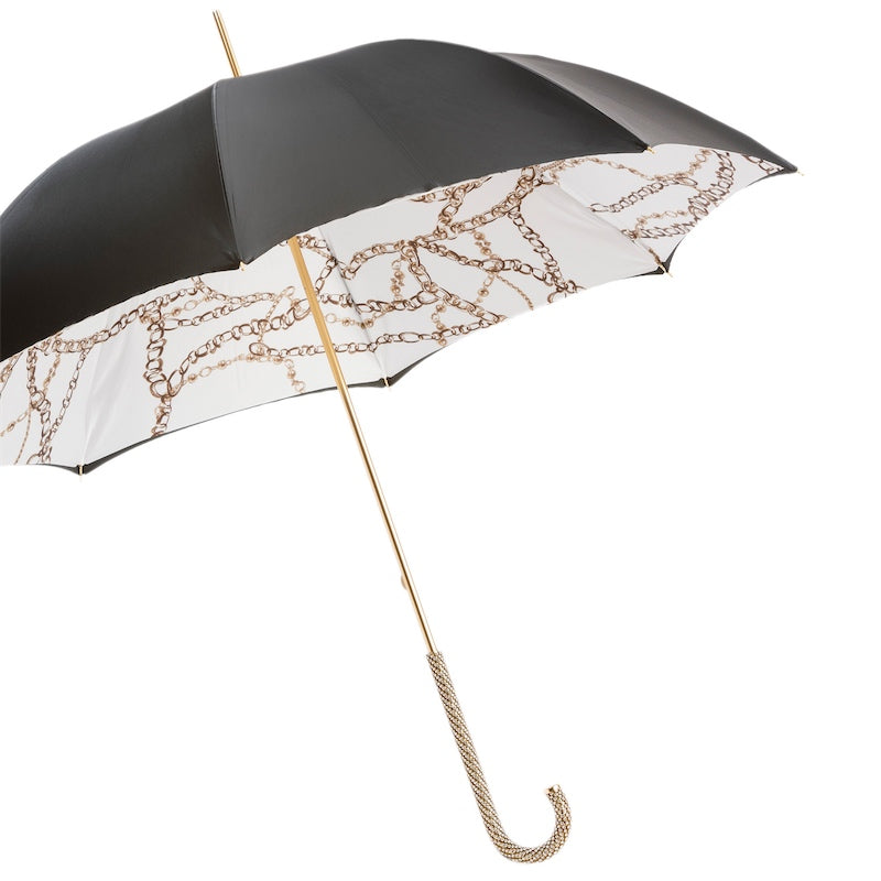 Black Umbrella with Chains Printed