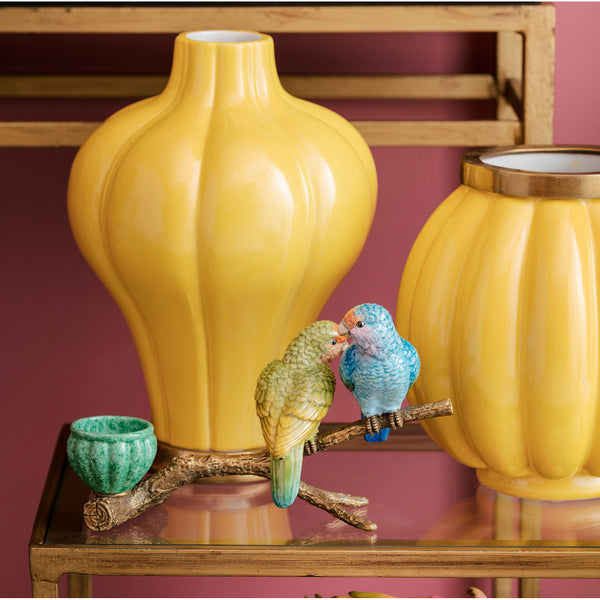 Parrots on Twig Candleholder