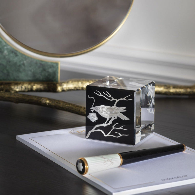 Poe Square Paperweight Black