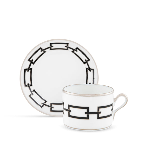 Set of 2 Catene Nero Tea cups and Saucers