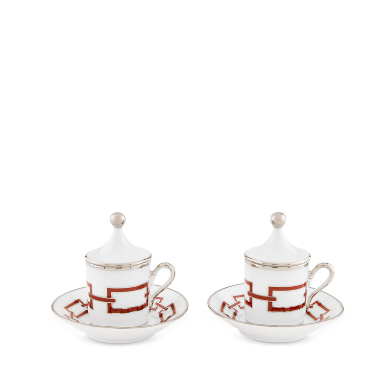 Set of 2 Catene Scarlatto Coffee cups and Saucers