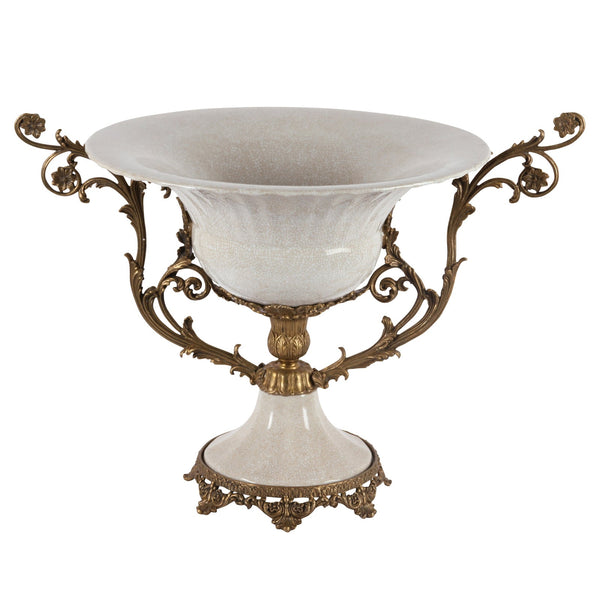 Bowl on Stem with Bronze Handles