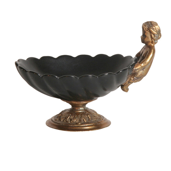 Bowl, Shell Shape with Bronze Angel Accents