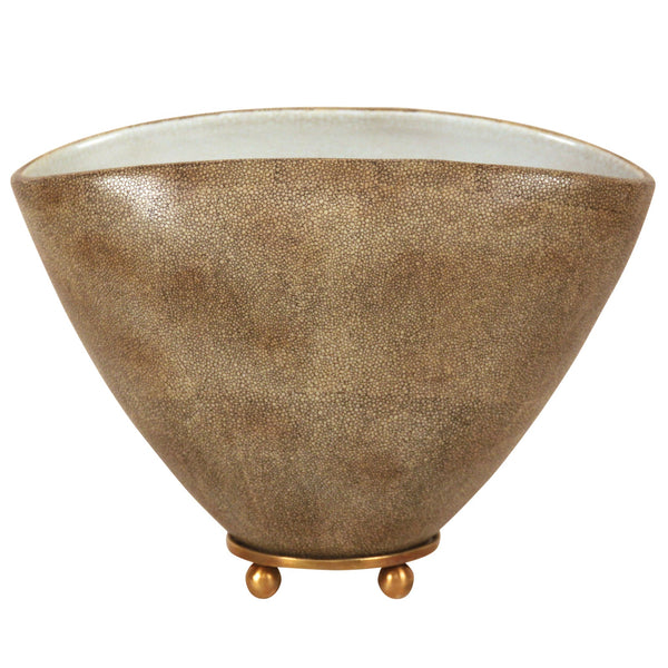 Planter/Bowl, Oval with Square Bronze Base