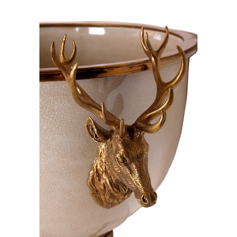 Bowl/Planter with Stag Heads