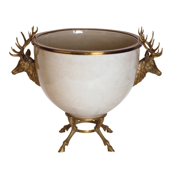 Bowl/Planter with Stag Heads