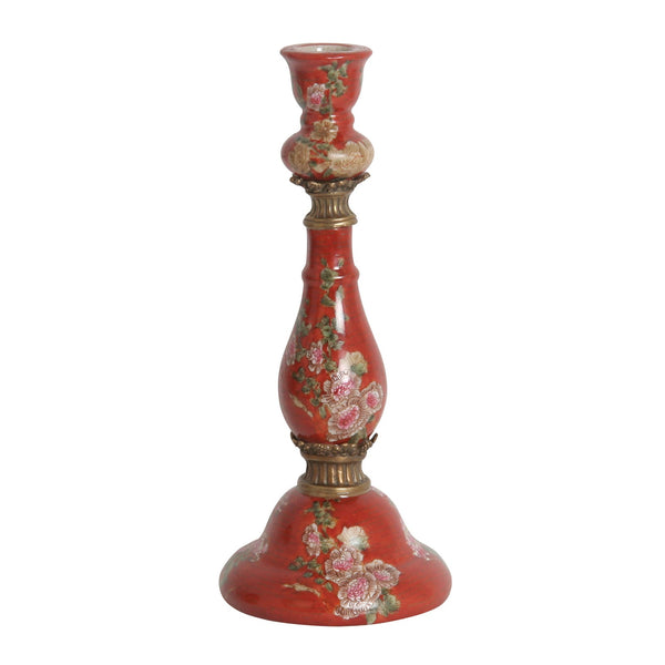 Candle Holder China Red with Round Base