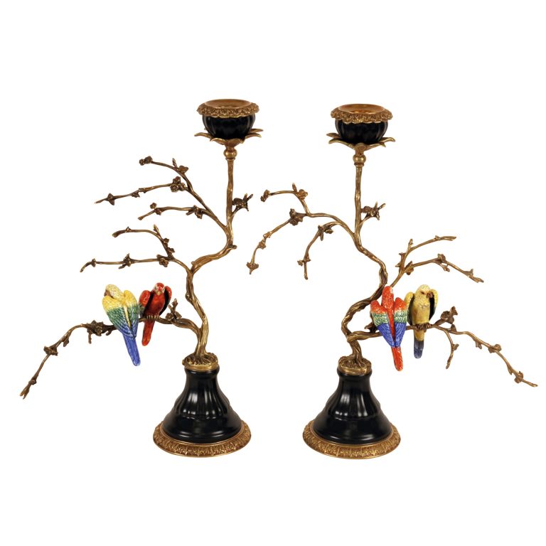 Yellow/Red Parrot Candle Holder