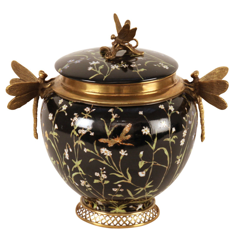 Canister with Brass Dragonfly