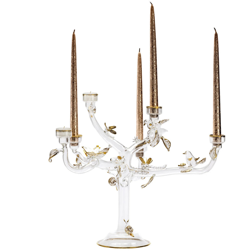 Glass Eden Gold Candelholder