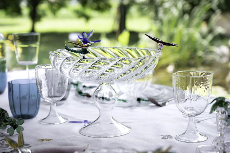 Ali in Volo Glass Fruit Platter with Dragonflies