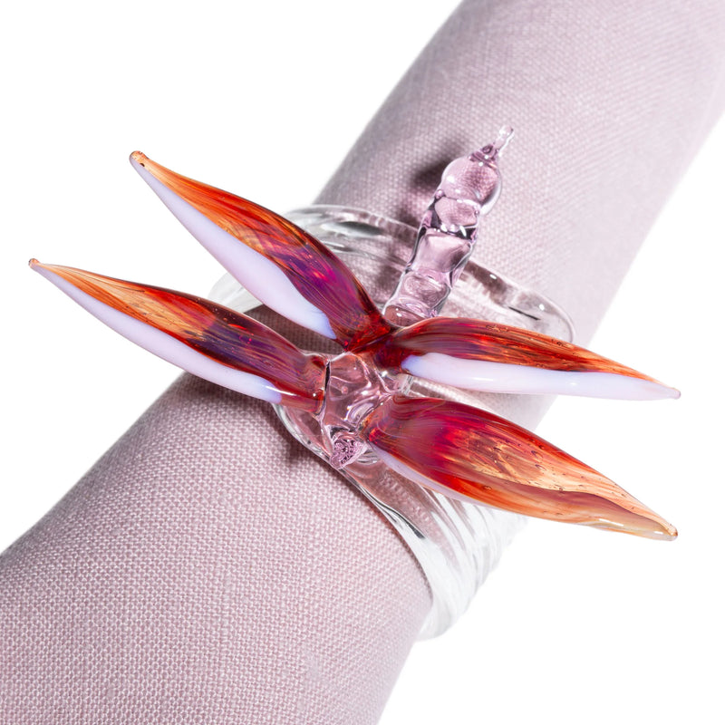 Ali in Volo Set of 6 Napkin Rings with Dragonfly