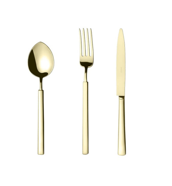 Herdmar | Vintage Champagne Pvd Dessert Spoon, Fork & Knife