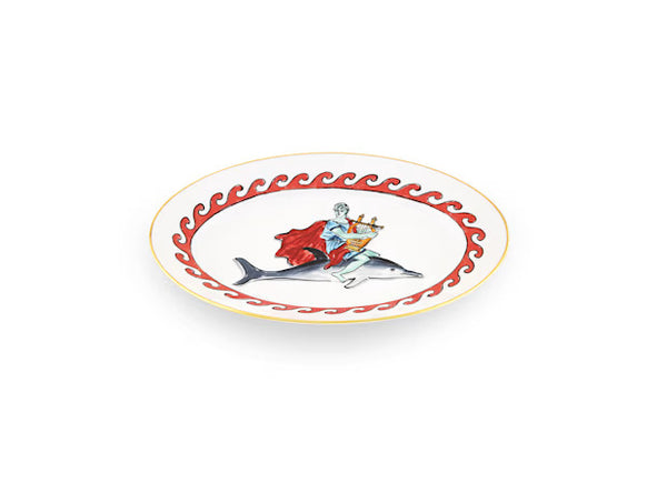 IL Viaggio Di Nettuno Oval Platter-Dolphin White