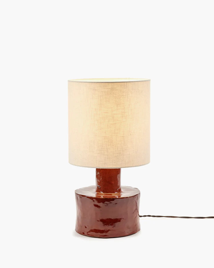 Table Lamp Red Beige Catherine