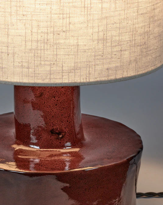 Table Lamp Red Beige Catherine