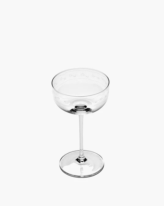 Champagne Coupe Midnight Flower Set of Four