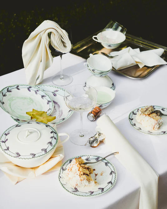 Midnight Flowers Tea cup and Saucer Blossom milk