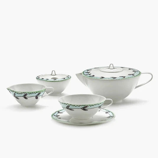 Tea Service Set Blossom Milk Midnight Flowers