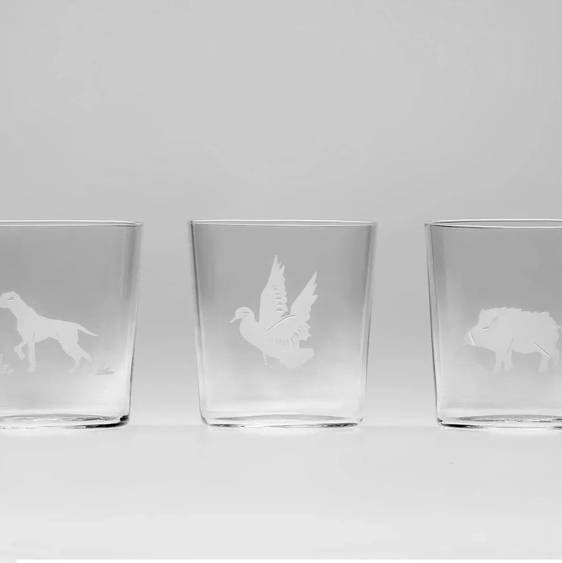 Set of 6 Engraved Hunt glasses