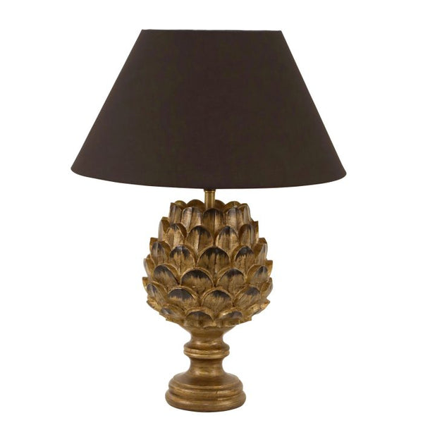 Gold Artichoke-Shaped Lamp