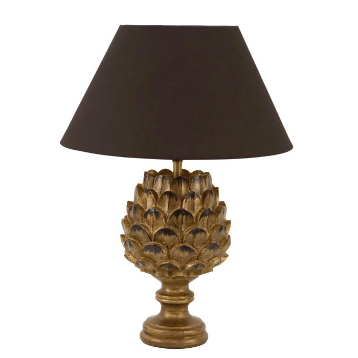 Gold Artichoke-Shaped Lamp