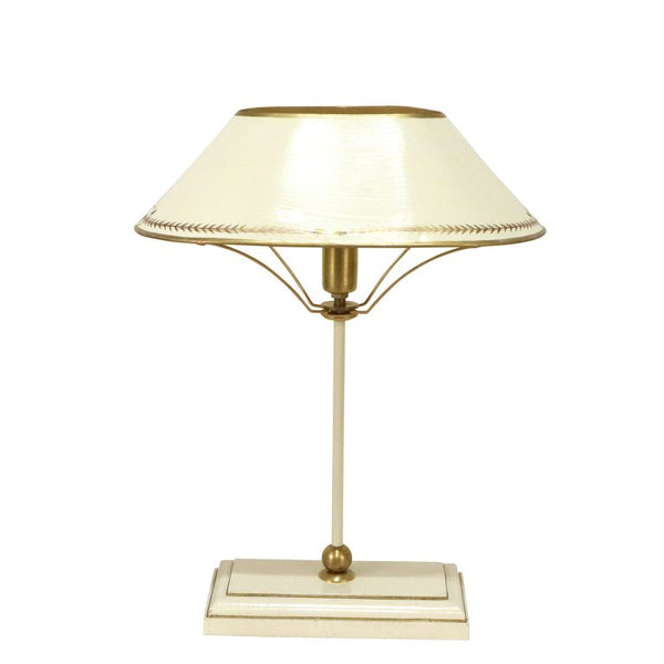 Lamp with Cream Shade and Gold Border