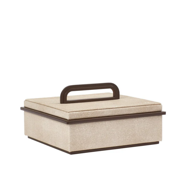 Small Ecru Faux Shagreen Box