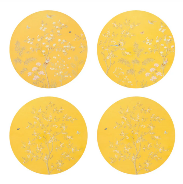 Yellow Chinoiserie Placemats - Set of 4