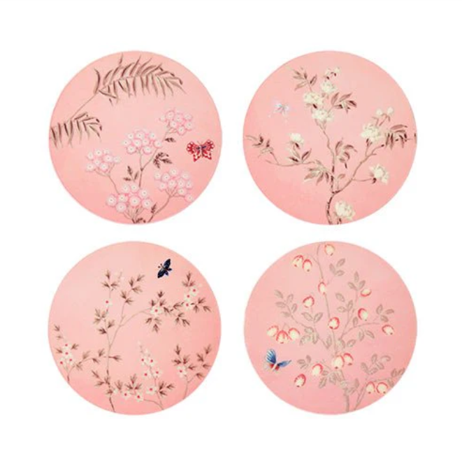 Pink Chinoiserie Coasters - Set of 4