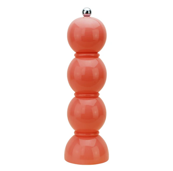 Coral Pink Bobbin Salt or Pepper Mill