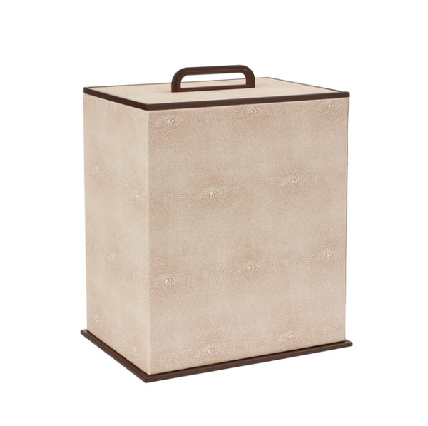 Ecru Faux Shagreen Bin