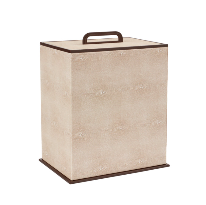 Ecru Faux Shagreen Bin