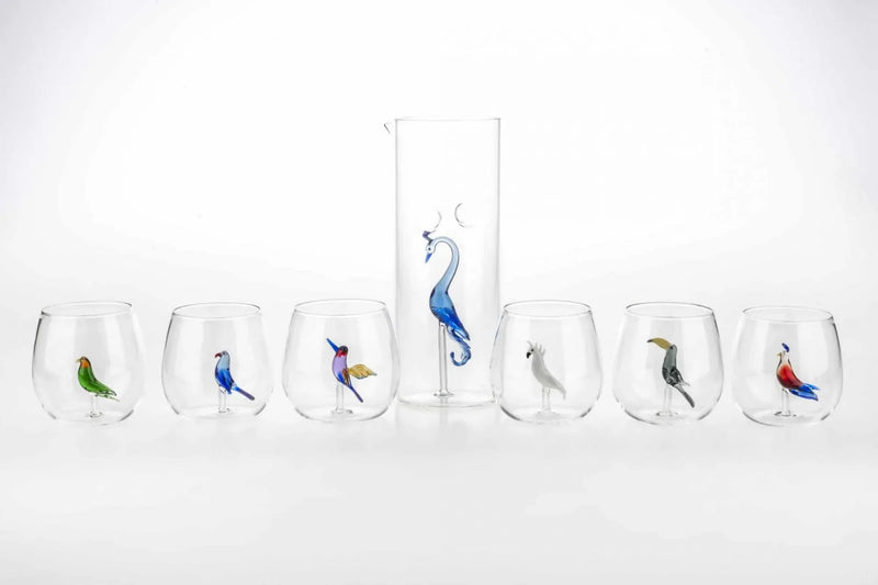 Tropical birds glasses Round glasses