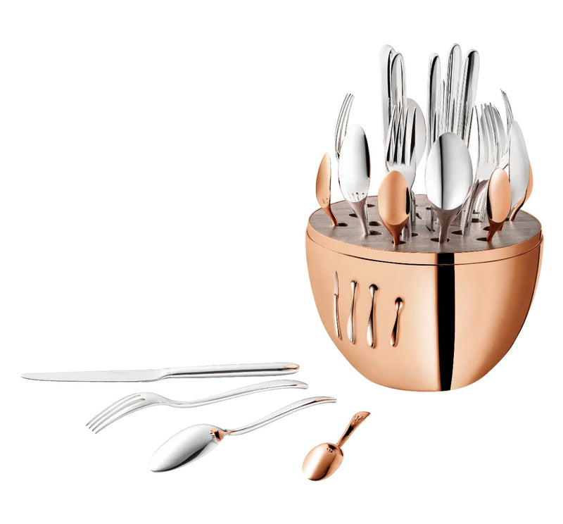 Mood Precious 24-Piece Rose Gold Flatware Set with Chest