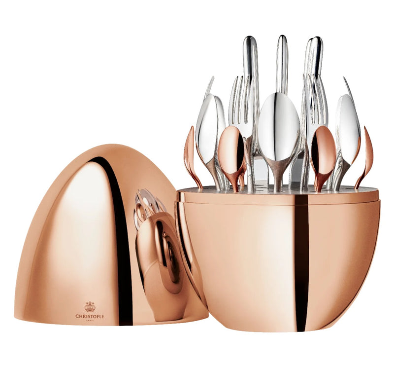 Mood Precious 24-Piece Rose Gold Flatware Set with Chest