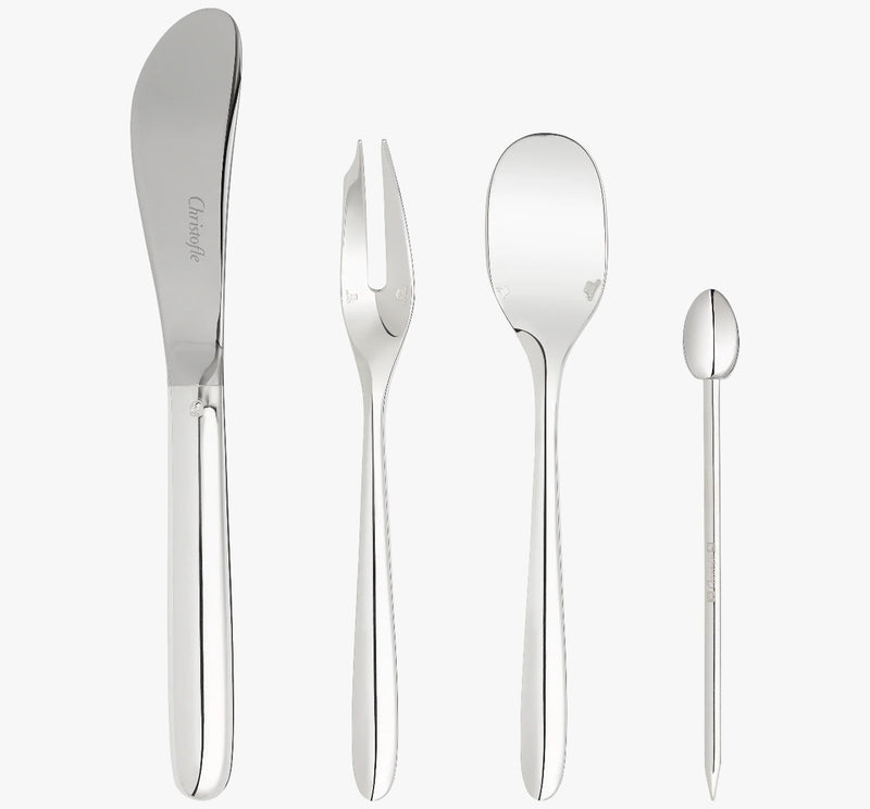 Mood Party 24-Piece Silver Plated Flatware Set with Chest