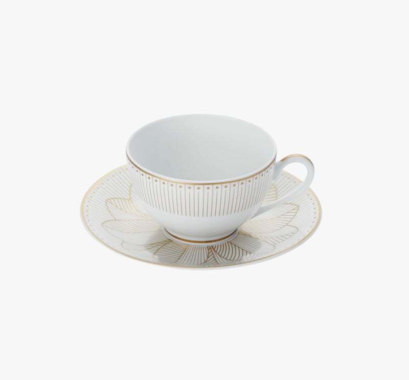 Malmaison Imperiale - Porcelain Gold Tea cup and Saucer Set of Two