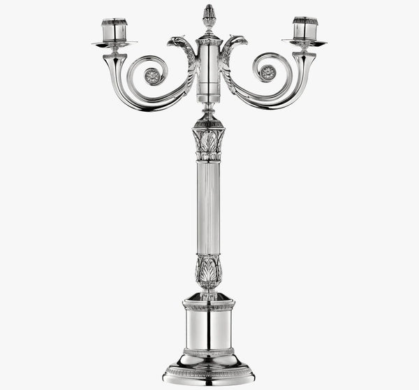 Malmaison- Silver Plated Two light candelabra