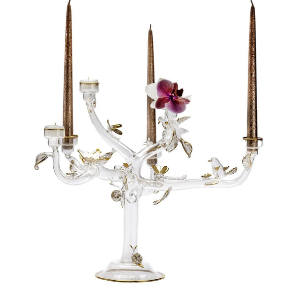 Glass Eden Gold Candelholder