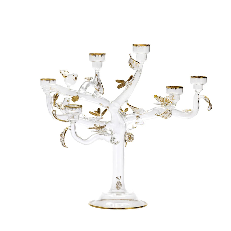 Glass Eden Gold Candelholder