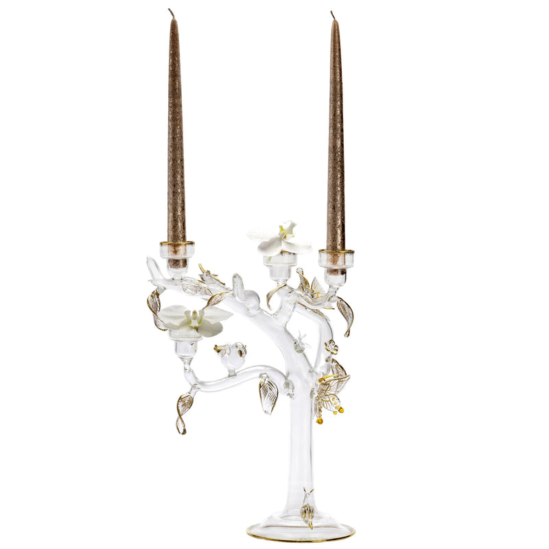 Glass Eden Gold Candelholder