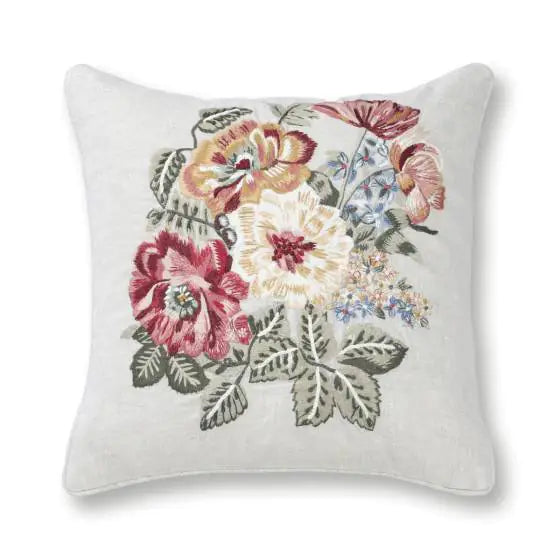 Vintage Floral Cotton Natural Multi Cushion Cover