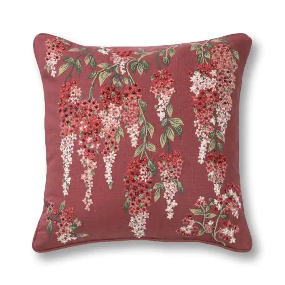 Floral Vine Cotton Vine Terracotta Cushion Cover