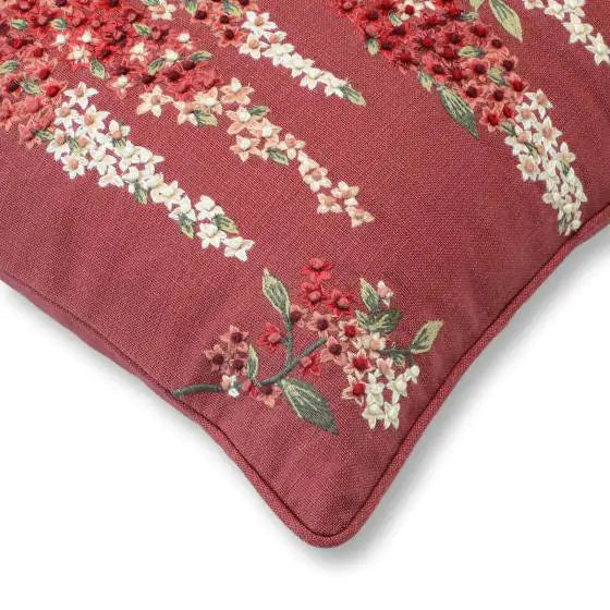 Floral Vine Cotton Vine Terracotta Cushion Cover