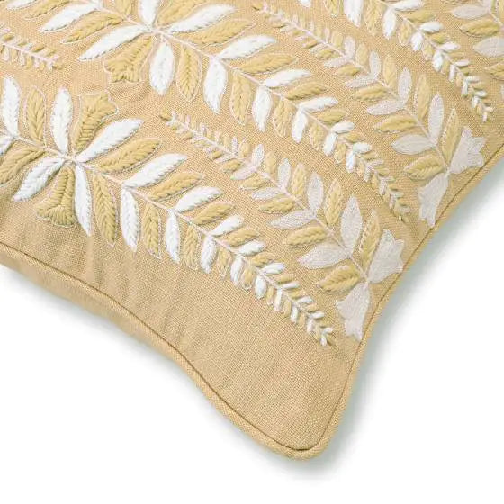 Lattice Cotton Mustard Cushion Cover