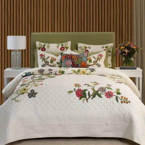 Garden Multi Cotton Quilted Bedspread