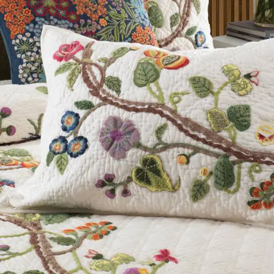 Garden Multi Cotton Quilted Bedspread